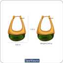 Sparklaura Chunky Gold Boho Hoop Dangle Earrings for Women 18K Gold Plated Hypoallergenic Vintage Stainless Steel Resin Drop Prom Earrings Summer Prom Maximalist Jewelry Gift