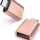 Syntech [2 Pack USB Male to USB3 Female Adapter Compatible with iPhone 17 Pro Max iMac iPad mini/Pro 2023 Pro MacBook Air 2024 and Other Type C Devices, Rose Gold