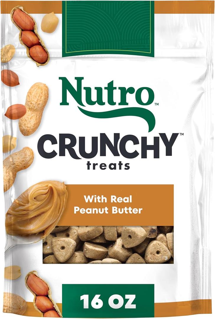 Nutro Crunchy Dog Treats with Real Peanut Butter, 16 oz. Bag (1 Pound (Pack of 1)) Best By: 12/16/26