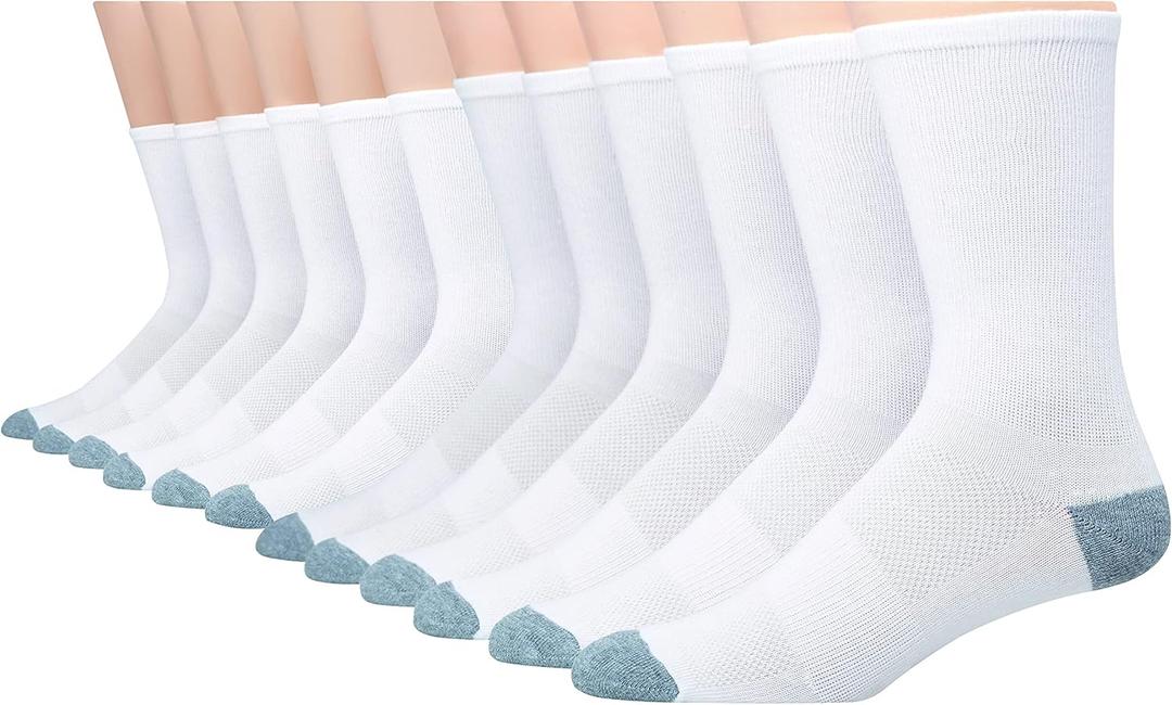 Hanes Men's Socks, Active Cool X-temp Lightweight Moisture-wicking Cushioned Ankle, Crew and No Show Socks, 12  Pair Packs, Size: 6-12