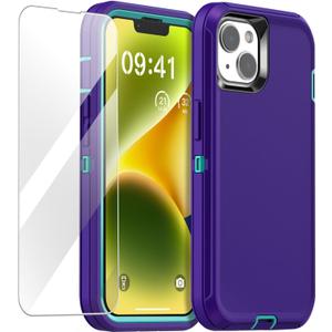 AICase for iPhone 14 Case(6.1") with Glass Screen Protector, Heavy Duty Drop Protection Full Body Rugged Shockproof/Dust Proof Military Protective Tough Durable for iPhone 14 6.1"_4