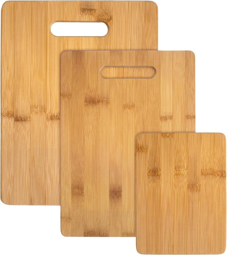 Totally Bamboo 3-Piece Bamboo Cutting Board Set  Wooden Cutting Boards for Kitchen  Great for Chopping and Serving  Large, Medium & Small Sizes for Food Prep