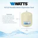 Watts PLT-12 4.5-Gallon Potable Water Expansion Tank 3/4" Male Inlet
Carbon Steel Butyl Diaphragm Pre-Pressurized 150 Psi Maximum Compatible with Gas Oil and Electric Heating Systems