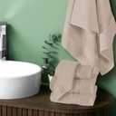 Elvana Home Ultra Soft 6 Pack Cotton Towel Set, Contains 2 Bath Towels 28x55 inch, 2 Hand Towels 16x24 inch & 2 Wash Coths 12x12 inch, Ideal Everyday use, Compact & Lightweight - Tan