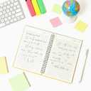 4 Pack Small Spiral Notebooks 3.5 x 5.5 in College Ruled, Mini Spiral Notebook, Waterproof 80 Sheets/160 Pages, Pocket Notebook with 120 Pcs Sticky Index Tabs for Home Office College School