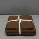 JIYUAN 100% Washed Cotton Duvet Cover Set 3 Pieces King, 1 Duvet Cover 104x90 Inches (Comforter Not Included) and 2 Pillowcases,Linen Feel Bedding Set Comfy and Breathable,Chocolate Brown (King(104"x90"), Chocolate Brown(no Comforter))