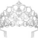 Semato Princess Crown Halloween Cosplay Girls Tiara Witch and Princess Costume Crystal Crown for Party and Birthday Gifts