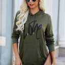 PRETTYGARDEN Women's Hooded Sweatshirt Fall Fashion Drawstring Lightweight Long Sleeve Pullover Hoodie Dress (Green)