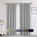 Silver Grey Blackout Curtains for Bedroom Living Room 72 Inches Long 2 Panels Set, Soft Solid Thermal Room Darkening French Door Curtain, Modern Rod Pocket Design, Silver Grey, 40" W x 72"L