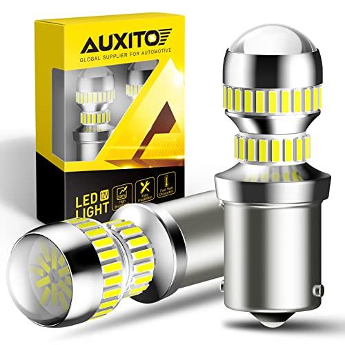AUXITO 1156 LED Bulb White Super Bright 7506 1141 1003 BA15S P21W LED Light Replacement with Projector for Backup Reverse Tail Brake DRL Turn Signal Parking Light, Pack of 2