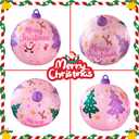 LANGXUN 8ft Pink Christmas Ball Inflatable Outdoor Indoor Decor, Giant Blow Up IP44 Weatherproof Xmas Decorations for Yard, Built-in 7-Color LED Rotating Light for Gardern Lawn Winter Holiday