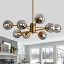 SZXYKEJI 8 Light Chandelier Mid Century Glass Globe Sputnik Pendant Light Fixture Gold Ceiling Light for Living Room Kitchen Dining Room Bedroom Farmhouse.