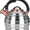 Tea Kettle for Stove Top Whistling Teapot, 3.2Q Tea Pot Stainless Steel Teakettle with Heat Proof Ergonomic Handle (Silver)