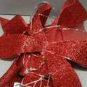 Christmas Tree Bow, 2 Pack 17'' x 24'' Tree Topper with 90 LED Lights, Battery Powered Red Bow Christmas Decorations with Pine Cone Bell for Indoor Home Window Wall Door Front Outdoor Xmas Decorations