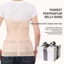 3 In 1 Postpartum Belly Band Abdominal Binder Post Surgery C Section Belly Binder Post Partum Hysterectomy Belly Support Wraps Postpartum Waist Trainer Essentials After Birth Beige, Large