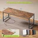 PRAISUN 70 x 24 Inch Computer Desk with Power Outlets & USB-C, Rustic Brown, 71 Inch