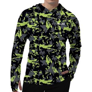 Men's UPF 50+ Sun Protection Hoodie Shirt Long Sleeve SPF Fishing Outdoor UV Hiking Lightweight Shirts (Black, XXXL)