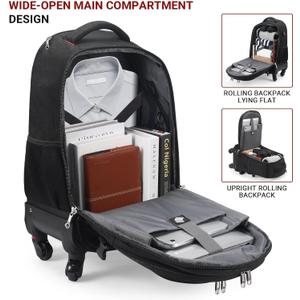 star cloud Rolling Backpack with Wheels - Airline Approved Underseat Travel Luggage, Ideal 18 * 14 * 8 Personal Item Suitcase, Wheeled Backpack, Roller Backpack