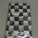 Beistle Checkered Tablecover  Black and White Rectangular Plastic Tablecloth, Disposable Table Decoration for Racing, Sports, 1950s Diner, and Rock & Roll Themed Parties, 54" x 108"