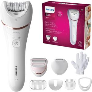 Philips Epilator Series 8000, Wet & Dry, 3-in-1 with Shaver & Trimmer Attachments for Women, 8 Accessories Included, BRE720/14