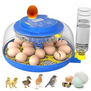 18 Egg Incubator with Automatic Egg Turning & Humidity Control, 360 Viewing, Dual Egg Trays,Incubators for Hatching Eggs, Chicken, Duck, Quail, Goose, Parrot (Home, Farm, Lab,Classroom Use)