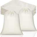 Tatuo 50 Pcs 10 x 12 Inches Muslin Cotton Drawstring Bags Canvas Linen Sachet Bag Reusable Empty Gift Pouch for Party Home Supplies