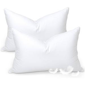 Zibroges Goose Feather Bed Pillow Queen Size Set of 2