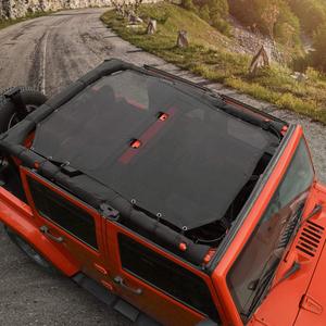 Voodonala for Jeep JK Sunshade Mesh Sun Shade Bikini Top for 2007-2018 Jeep Wrangler JK JKU 4 Door, Plain Black