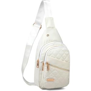 Crossbody Small Sling Backpack Sling Bag for Women, Chest Bag Daypack Crossbody for Travel Sport Running Hiking Beige