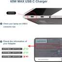 65W USB C Charger Fit for Lenovo Thinkpad/Yoga/Chromebook/Thinkbook and More USB Type C Power Adapter