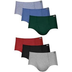 Hanes Men's Underwear Briefs, Cotton Mid Rise Briefs, Covered Waistband, Moisture Wicking, Multi-Pack Size M