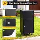 Parcel Drop Boxes for Outside, Extra Large Package Delivery Boxes with Secure Storage, Anti-Theft Galvanized Steel, Waterproof Package Delivery Box for Outdoor Porch with Password Lock (Black)