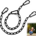 YOSE 2 Pack 25in Heavy Duty Swing Chains with 4 Carabiners, Black Stainless Steel Hanging Chains with Hooks for Hammock Chair, Porch Swing, Hanging Basket, Gym, 1200LB Capacity