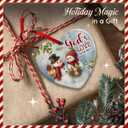 Couple Snowman Ornament 2025  Gods Love Never Melts Tree Decor - Romantic Holiday Keepsake Gift for Married, Couples, Newlyweds, Anniversary Decoration, Home Decor, Xmas Gift Idea for Her