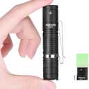 Rechargeable Mini Flashlight with Clip, 1100 High Lumens Super Bright Small Flashlight, IP68 Waterproof EDC Flashlight, 5 Modes Pocket Flashlight with Mode Memory for Camping Hiking (Bolt Black)