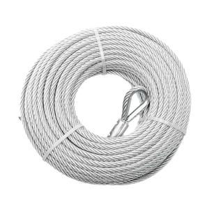 Commercial Uncoated Cable, 1/4" Diameter, 100' Length, 1400 lbs Working Load Limit, 7000 lbs Breaking Strength, 7x19 Construction, Heavy Duty Wire Rope Galvanized