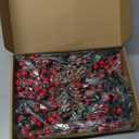 Boao 12 Pcs 11'' Large Christmas Pine Picks Tree Decoration Red Berry Picks and Sprays with Cone Artificial Fake Branches Snowy Floral Flower Holly Pine for Tree Crafts Decor Faux Stem