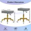 Antlu Rolling Stool Heavy Duty with Wheels Heavy Duty 450lbs, Grey, with foot ring