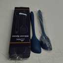 HOTEC 446F Heat Resistant Silicone Cooking Spoon Spatula, BPA Free Large Kitchen Solid and Slotted Spoons for Mixing, Serving, Scraping, Non-stick, Dishwasher Safe Classic Blue 12.5inch