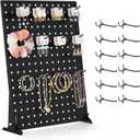 Urban Deco Peg Board Display - Vendors Pegboard Display Stand with Peg Hooks, Stands for Craft Shows & Fairs - Jewelry Retail Display Rack for Accessories - Earring & Pin Stands 1SET Black(16x12inch)