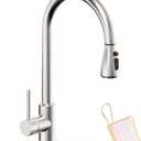 Asinse Kitchen Faucet with Sink Mat, Pull Out Kitchen Faucet with Sprayer, 3 Modes High Arc Stainless Steel Kitchen Sink Faucet, 360 Swivel Modern Tap for RV, Bar, Laundry, Garden