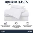 Amazon Basics 4 Piece Comfortable Cotton Jersey Bed Sheet Set, Includes Soft Flat and Fitted Sheets, Pillowcase, Queen, White, Solid