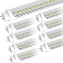 T8 T12 LED Tube Light Bulbs 4 Foot, Plug & Play or Ballast Bypass, 24W 3120LM 6000K Daylight, T8/T12 LED Fluorescent Light Replacement 4FT, Type A+B T8 Lights Tube 48 inch, Dual-Ended(8Pack)