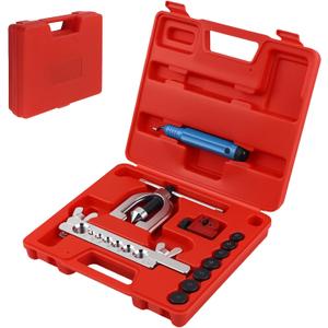 2026 Upgraded Brake Line Flaring Tool Kit,Professional Double & Single Brake Flare Tool Kit with 7 Adapters & Cutter/De-Burrer,Portable Brakes Line Repair Kits for Most Vehicles