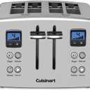 Cuisinart 4 Slice Countdown Motorized Toaster, Compact Design with Extra-Wide Slots for Toasting, Defrost & Reheat Functions, CPT-435P1, Stainless Steel