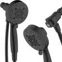 Ryamen Magnetic Shower Head with Handheld, High Pressure - 6 Spray Modes Handheld Shower Head, Eco-Friendly Magnetic Docking System, 70" Stainless Steel Hose, Tool Free Installation, Matte Black