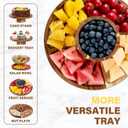 Acacia Wood Cake Stand with Lid, 6-in-1 Multifunctional Cake Plate, Cake Holder, Serving Tray, Fruit Platter, Salad Bowl, Dessert Table Display & Acrylic Cake Dome Cover