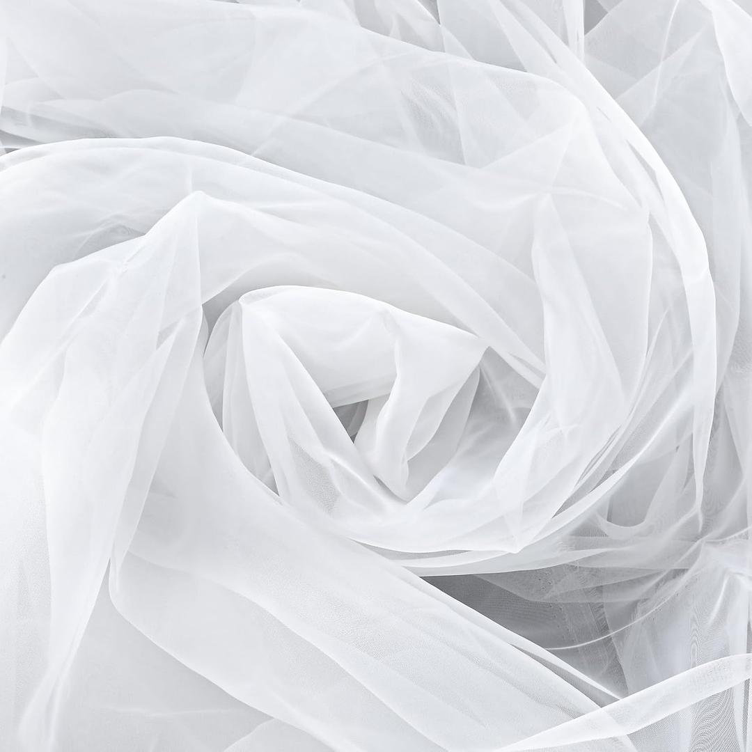 White Organza Fabric 2 Yards Long 59" Wide Sheer Organza Fabric Organzas Bridal Solid Sheer Organzas Bolt for Wedding Dress Fashion Craft Decorations