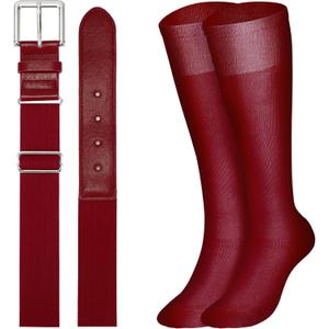 XZQTIVE Baseball Softball Socks and Baseball Softball Belt Combo Set
