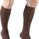 Truform 20-30 mmHg Compression Stockings for Men and Women, Knee High Length, Open Toe, Brown, X-Large (X-Large (1 Pair))